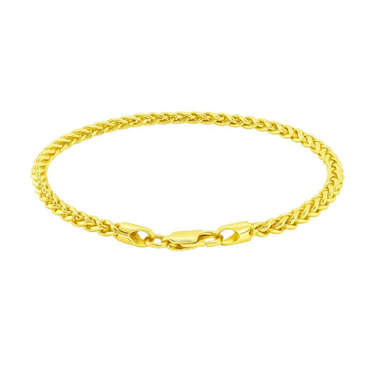 14k Yellow Gold Light Weight Wheat Bracelet  (3.20 mm)