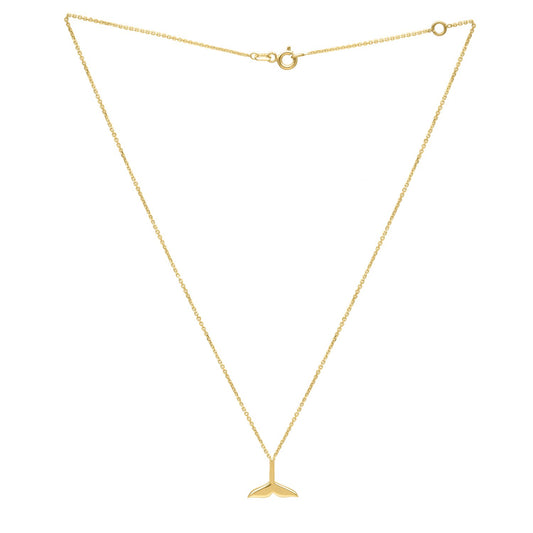 Whale Tail Necklace in 14K Yellow Gold