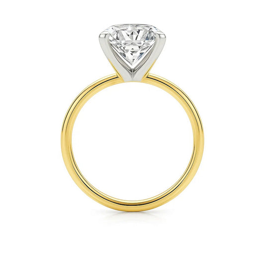 5 Carat Emerald Lab Grown IGI G/VS1 Diamond Solitaire Ring in 14K Yellow Gold