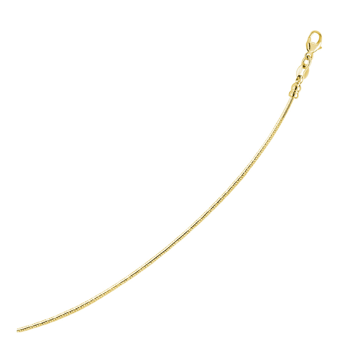 14k Yellow Gold Necklace in a Round Omega Chain Style