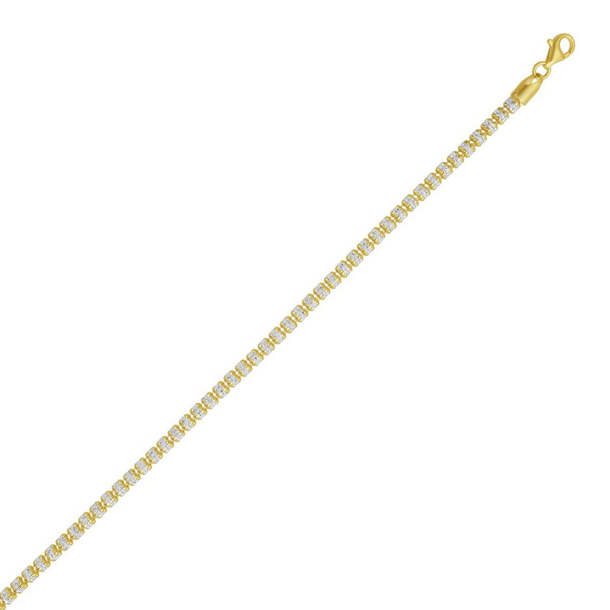 Sterling Silver with Gold Plated Ice Barrel Chain (3.80 mm)