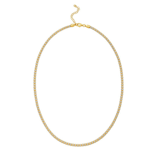 Sterling Silver with Gold Plated Ice Barrel Chain (3.80 mm)