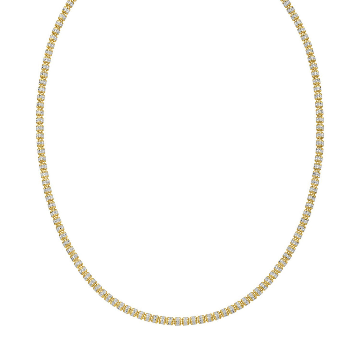 Sterling Silver with Gold Plated Ice Barrel Chain (3.80 mm)