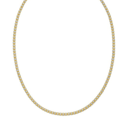 Sterling Silver with Gold Plated Ice Barrel Chain (3.80 mm)