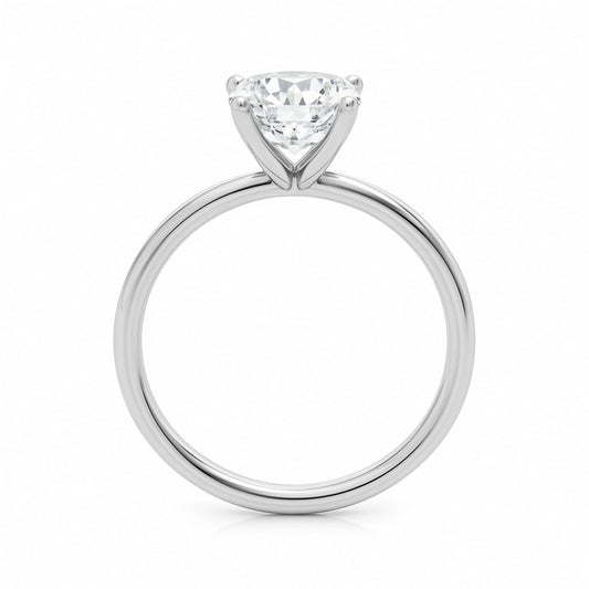 2 Carat Cushion Lab Grown IGI G/VS1 Diamond Solitaire Ring in 14K White Gold