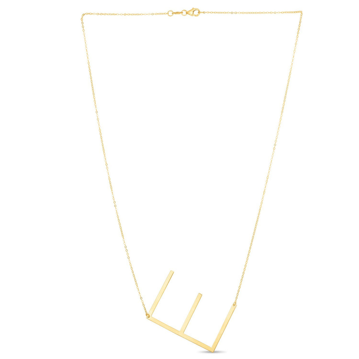 14K Yellow Gold Yours Truly Large Initial E Necklace