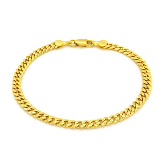 14k Yellow Gold Miami Cuban Semi Solid Bracelet (4.50 mm)