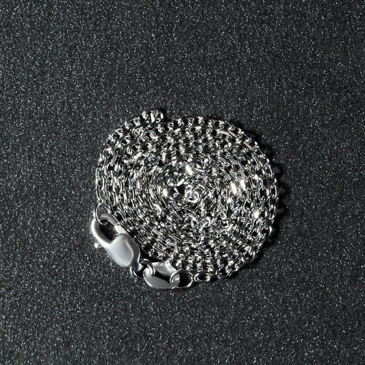 18k White Gold Diamond Cut Cable Link Chain (1.40 mm)
