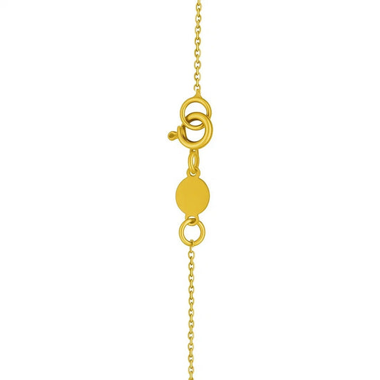 14K Yellow Gold Mini Diamond C Initial Pendant Necklace