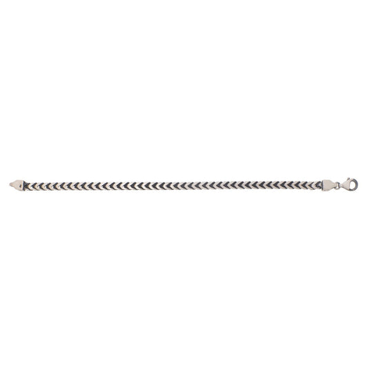 Sterling Silver Gunmetal Finish Franco Link Bracelet (4.60 mm)