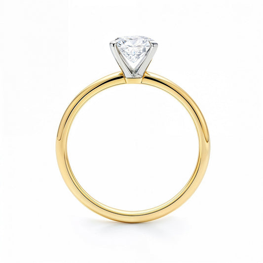 1 Carat Radiant Lab Grown IGI G/VS1 Diamond Solitaire Ring in 10K Yellow Gold