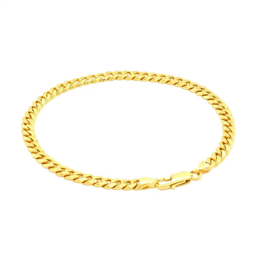10k Yellow Gold Miami Cuban Semi Solid Bracelet (4.50 mm)