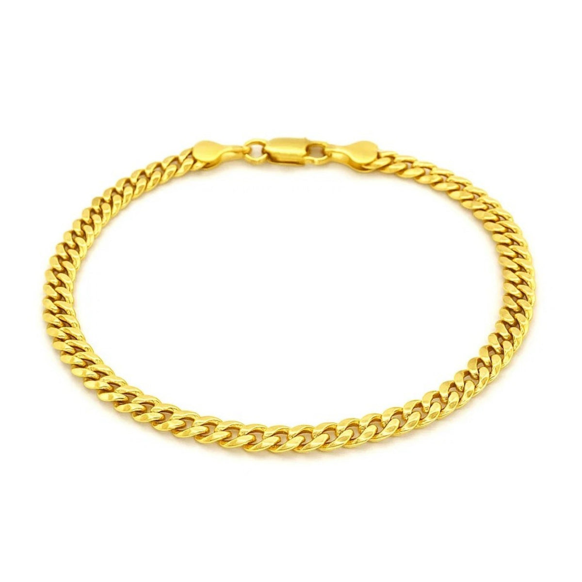 10k Yellow Gold Miami Cuban Semi Solid Bracelet (4.50 mm)
