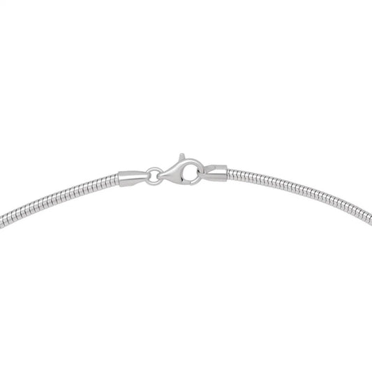Sterling Silver Rhodium Plated Octagonal Snake Chain (2.40 mm)