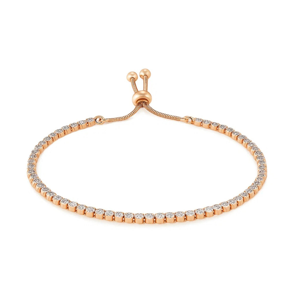 Adjustable Tennis Style Bracelet with Cubic Zirconia in Sterling Silver(5.10 mm)