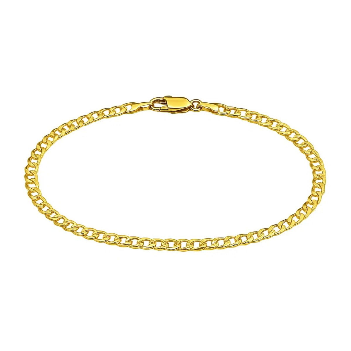 14k Yellow Gold Solid Curb Bracelet (3.60 mm)