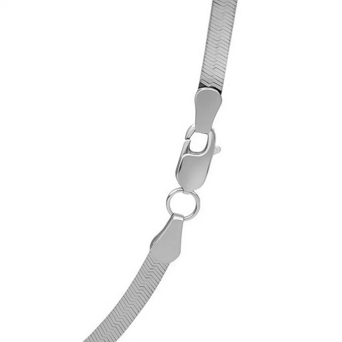 Sterling Silver Rhodium Plated Herringbone Chain (3.30 mm)