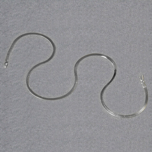 Sterling Silver Rhodium Plated Herringbone Chain (3.30 mm)