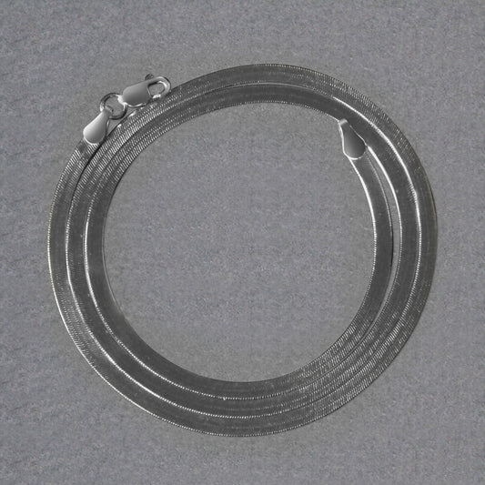 Sterling Silver Rhodium Plated Herringbone Chain (3.30 mm)