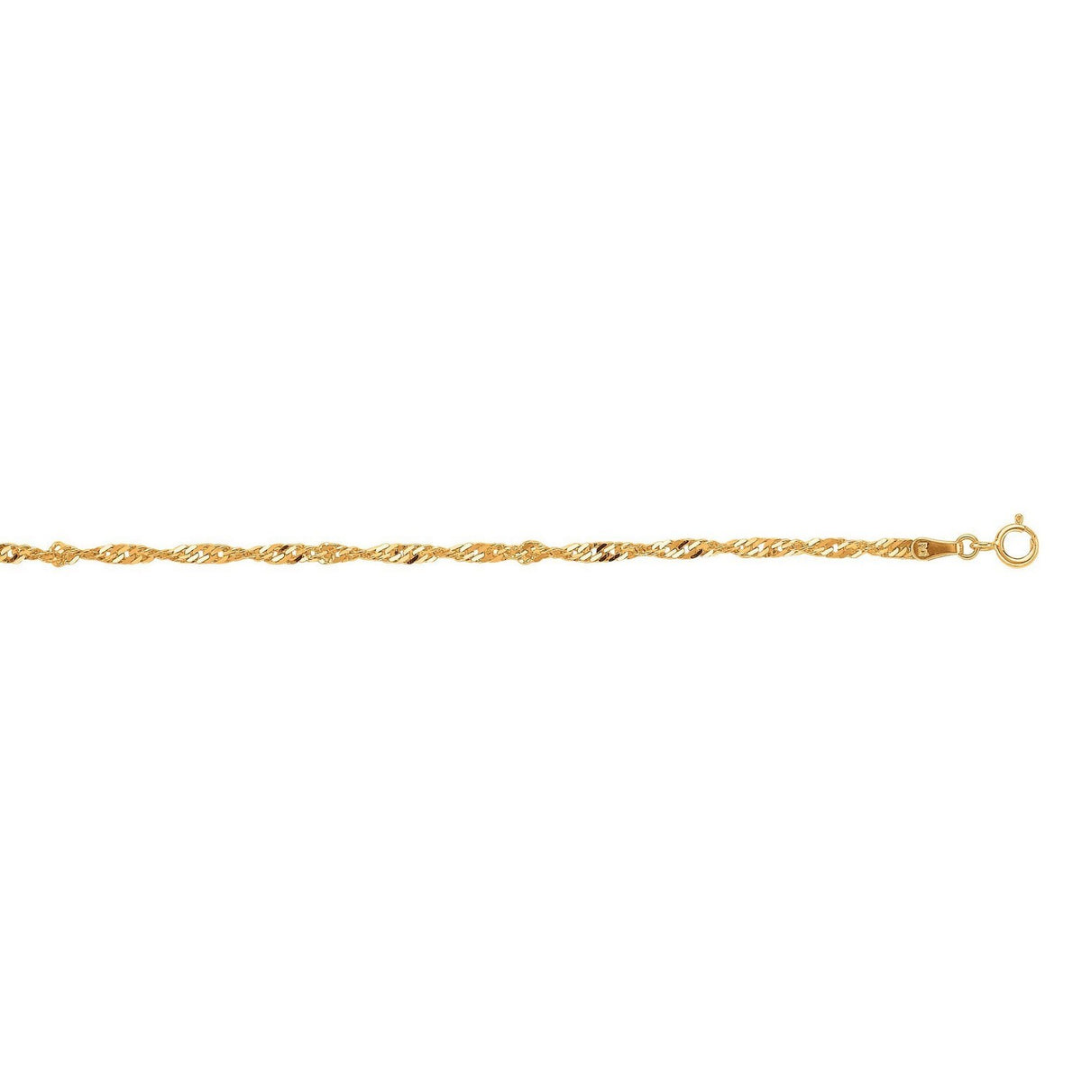 10k Yellow Gold Singapore Anklet 2.2mm