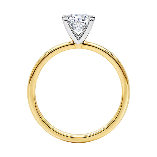 1 Carat Princess Lab Grown IGI G/VS1 Diamond Solitaire Ring in 14K Yellow Gold