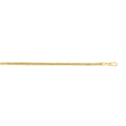Sterling Silver Yellow Gold Plated Diamond Cut Franco Chain (3.80 mm)