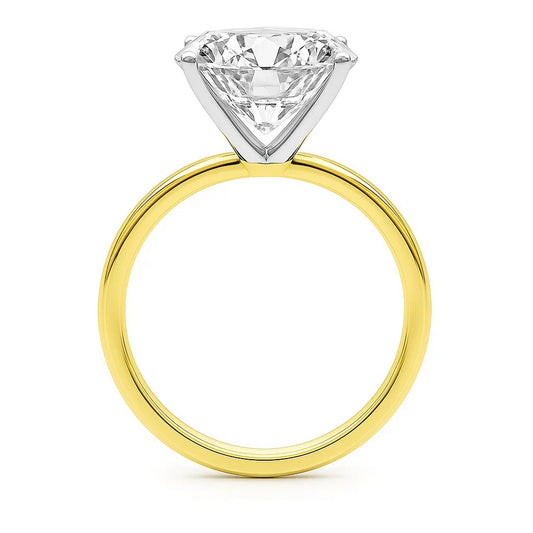 5 Carat Princess Lab Grown IGI G/VS1 Diamond Solitaire Ring in 14K Yellow Gold