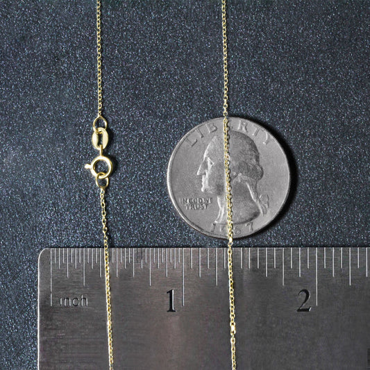 10k Yellow Gold Diamond Cut Cable Link Chain (0.87 mm)