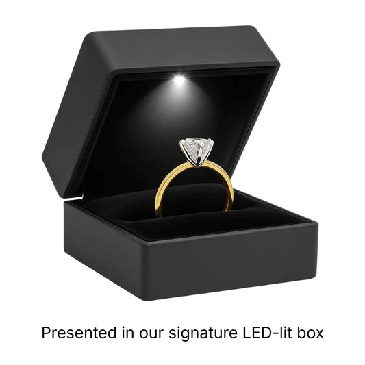 1 Carat Emerald Lab Grown IGI G/VS1 Diamond Solitaire Ring in 10K Yellow Gold