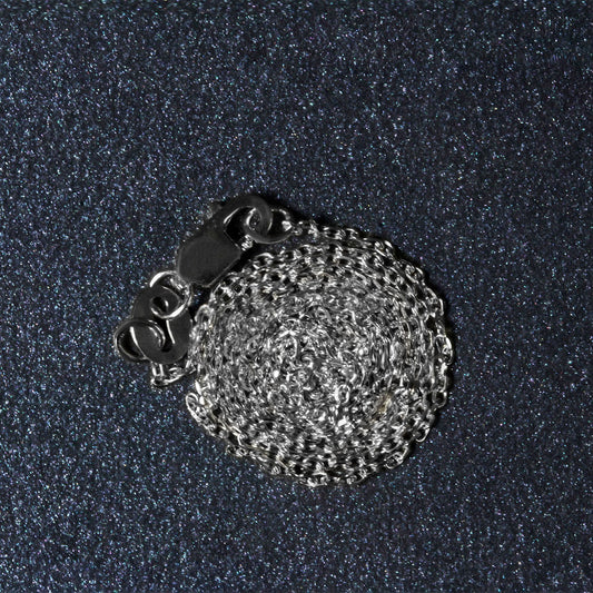18k White Gold Diamond Cut Cable Link Chain (0.80 mm)