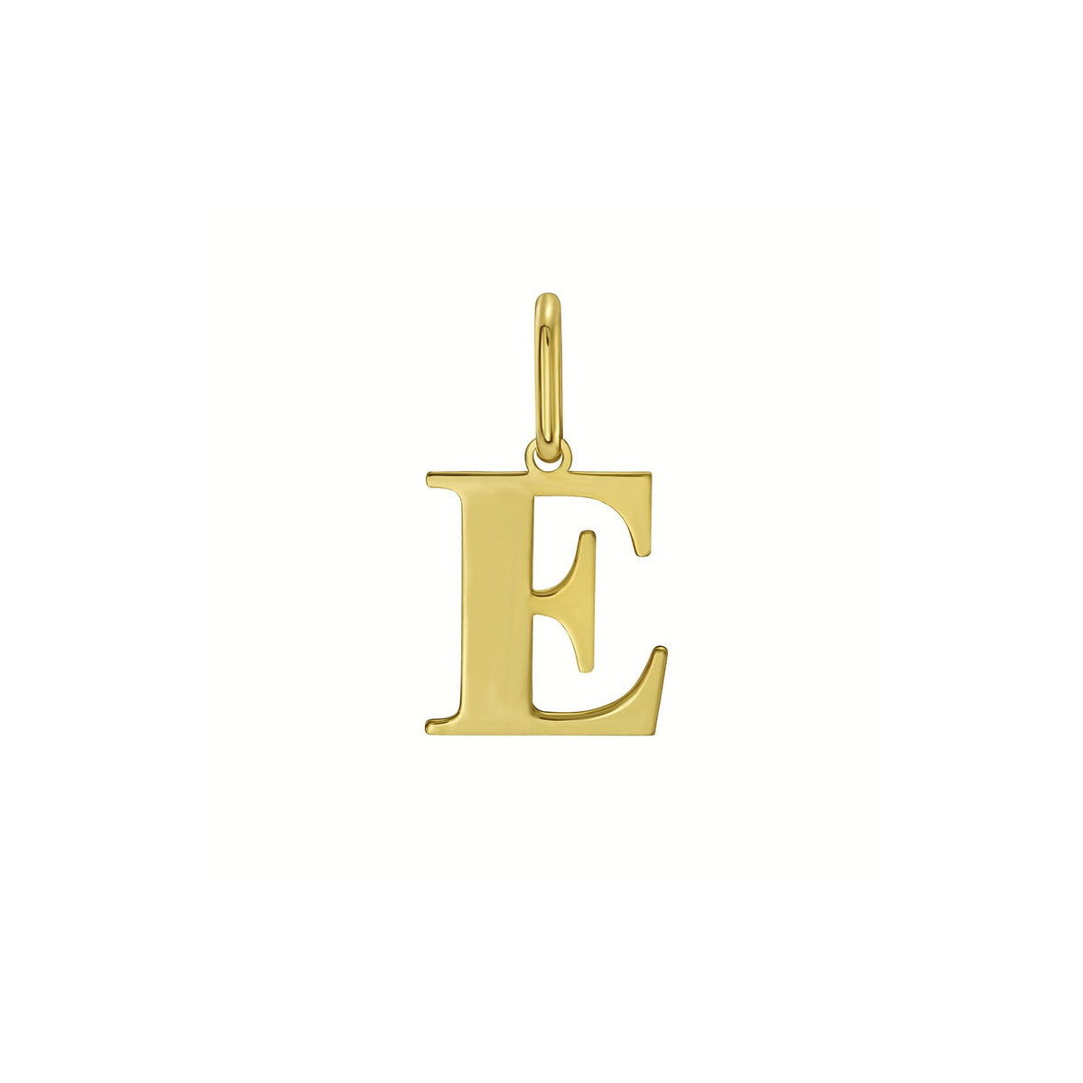14K Yellow Gold Initial E Charm Pendant