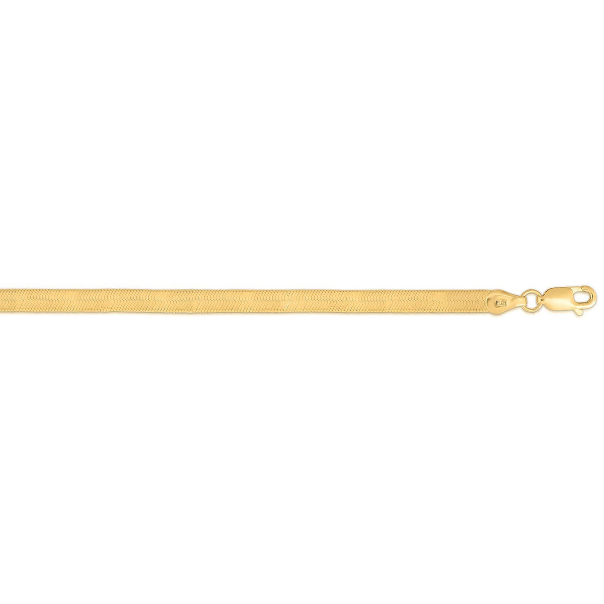 Sterling Silver Yellow Gold Plated Imperial Herringbone Chain (4.20 mm)