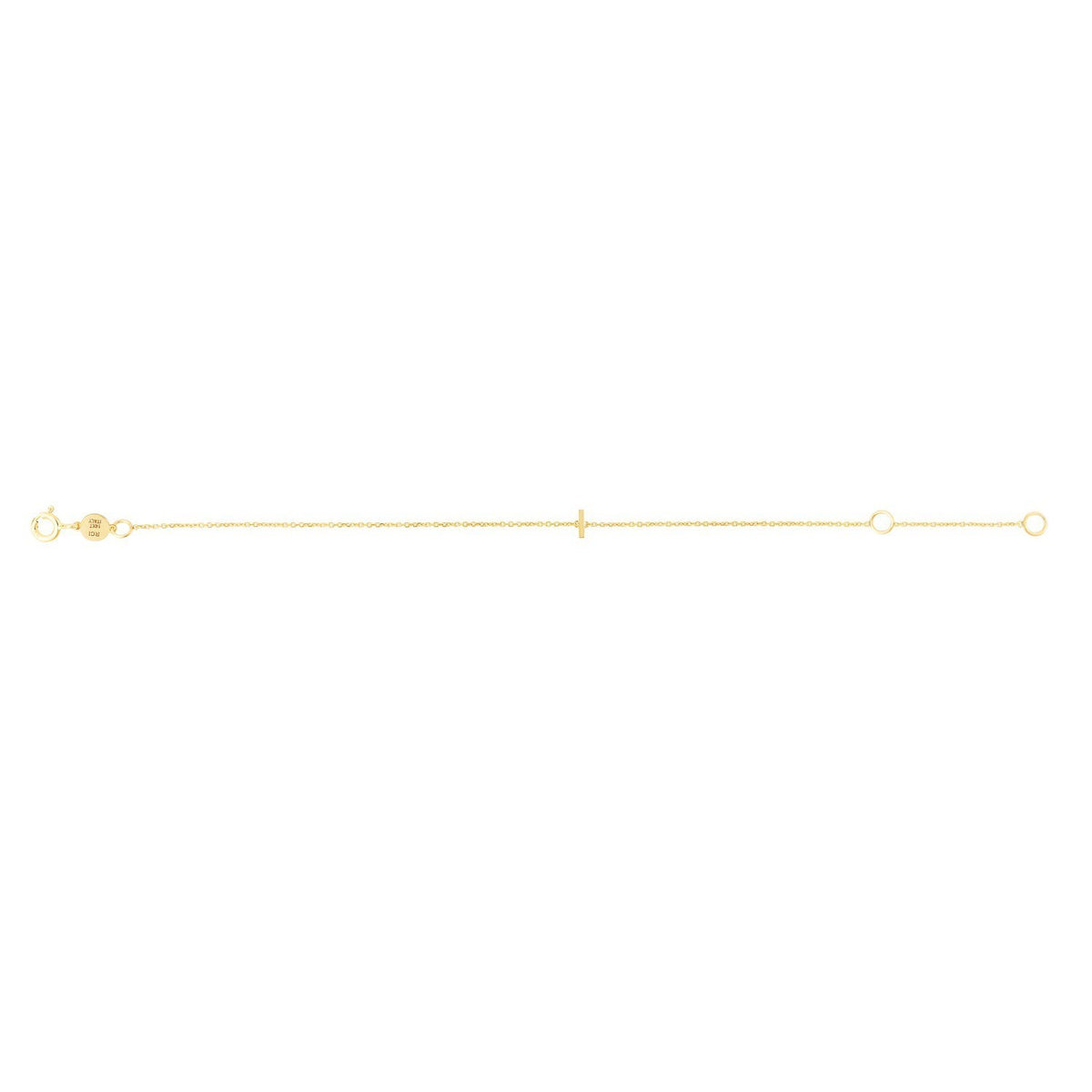 14K Yellow Gold Mini Initial I Bracelet