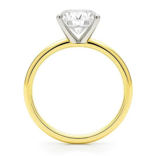 5 Carat Radiant Lab Grown IGI G/VS1 Diamond Solitaire Ring in 10K Yellow Gold