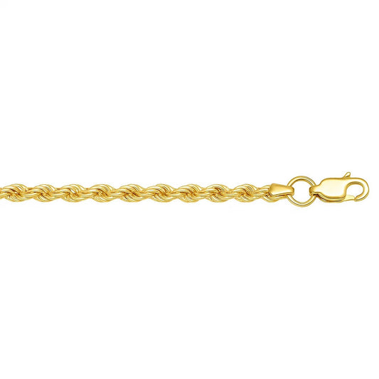 Lite Rope Chain Bracelet in 10k Yellow Gold  (2.50 mm)