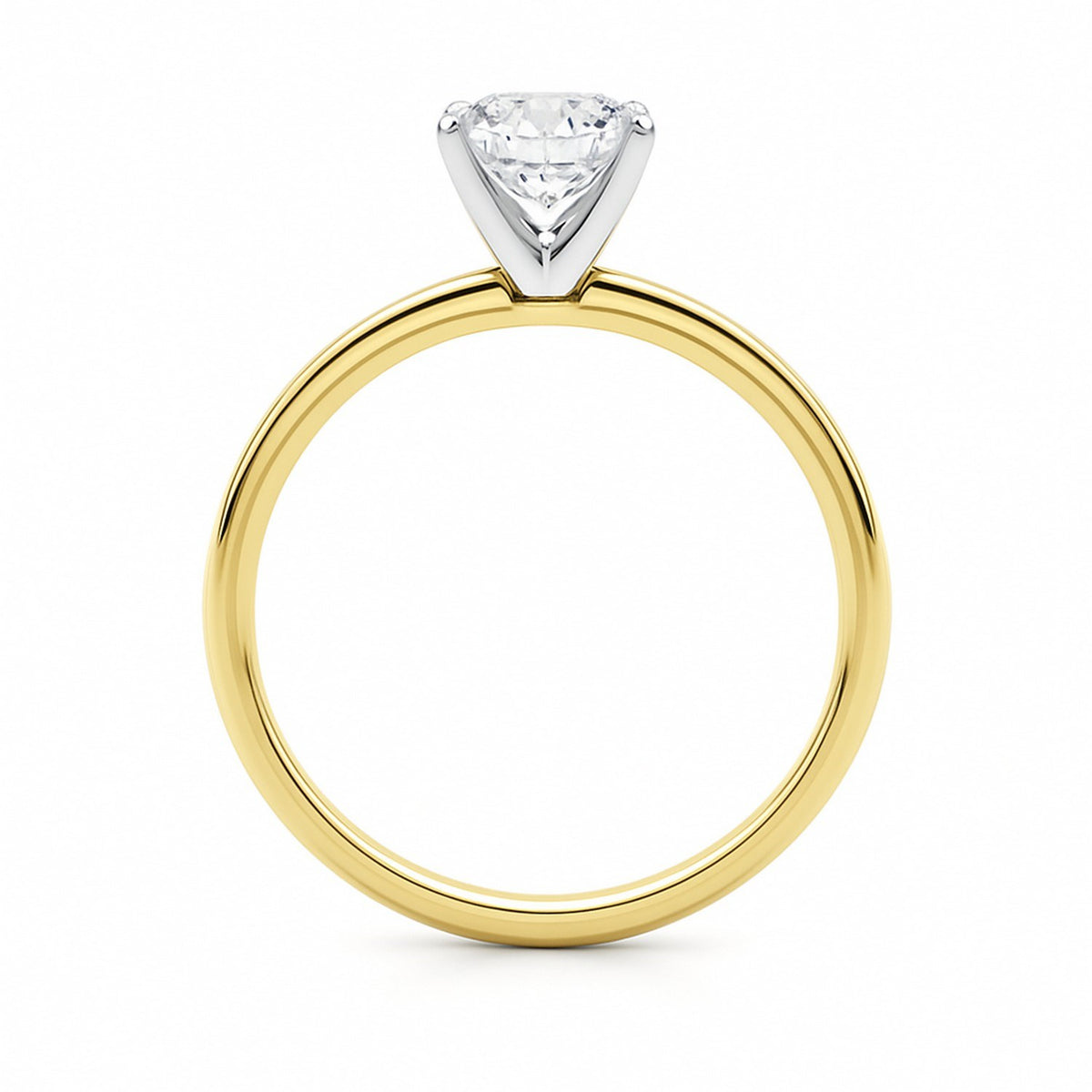 1 Carat Cushion Lab Grown IGI G/VS1 Diamond Solitaire Ring in 10K Yellow Gold