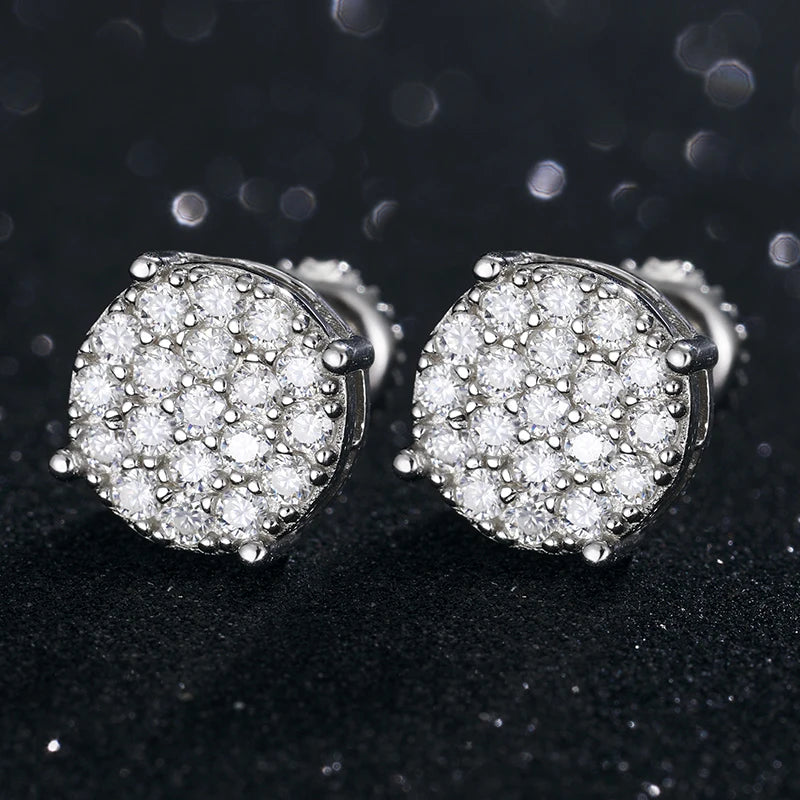 Moissanite Cluster Stud Earrings