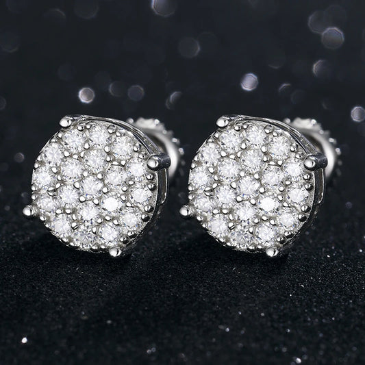 Moissanite Cluster Stud Earrings