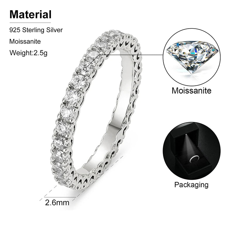Moissanite Full Eternity Band Ring, image 2