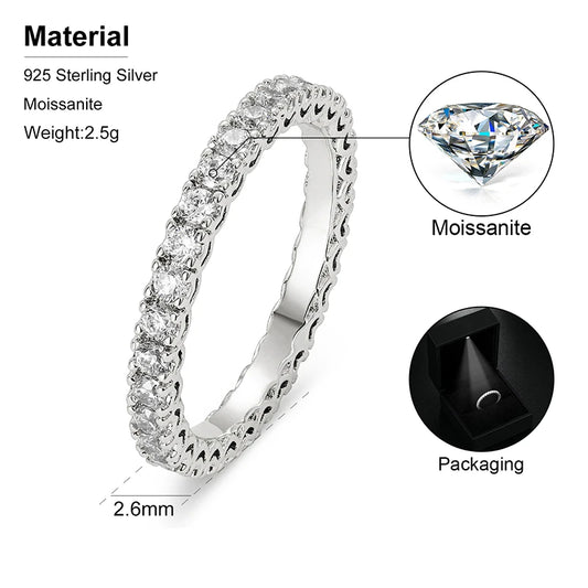 Moissanite Full Eternity Band Ring, image 2