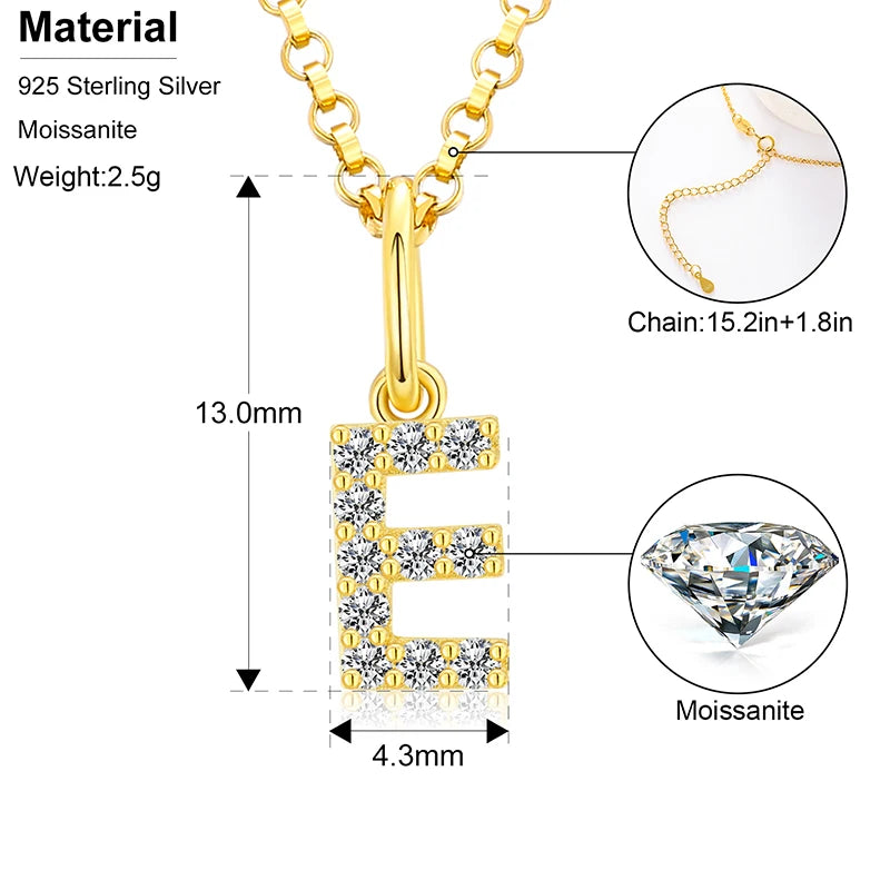 Moissanite Initial Pendant Necklace, image 11