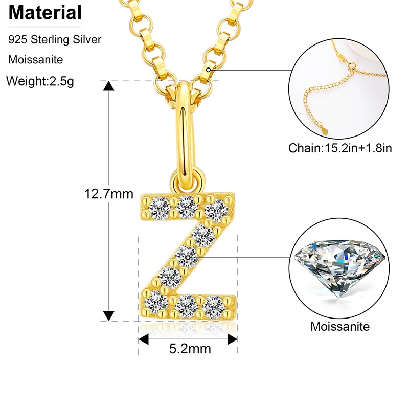 Moissanite Initial Pendant Necklace, image 29
