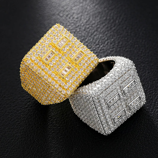 Iced Out Baguette Signet Ring for Men, image 5