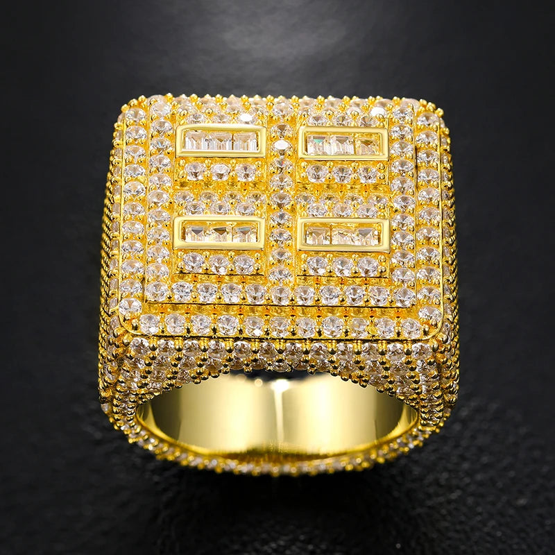 Iced Out Baguette Signet Ring for Men, image 3
