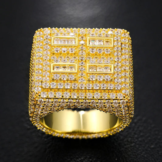 Iced Out Baguette Signet Ring for Men, image 3