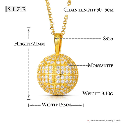 Moissanite Globe Pendant Necklace for Men, image 6