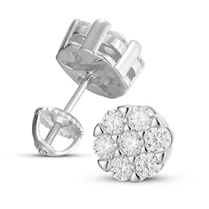 Moissanite Flower Cluster Stud Earrings, image 8