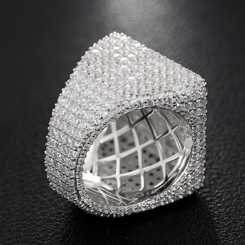 Iced Out Baguette Signet Ring for Men, image 4