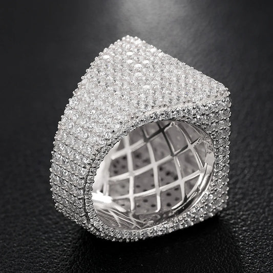 Iced Out Baguette Signet Ring for Men, image 4