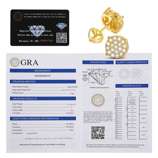 Moissanite Cluster Stud Earrings, image 4